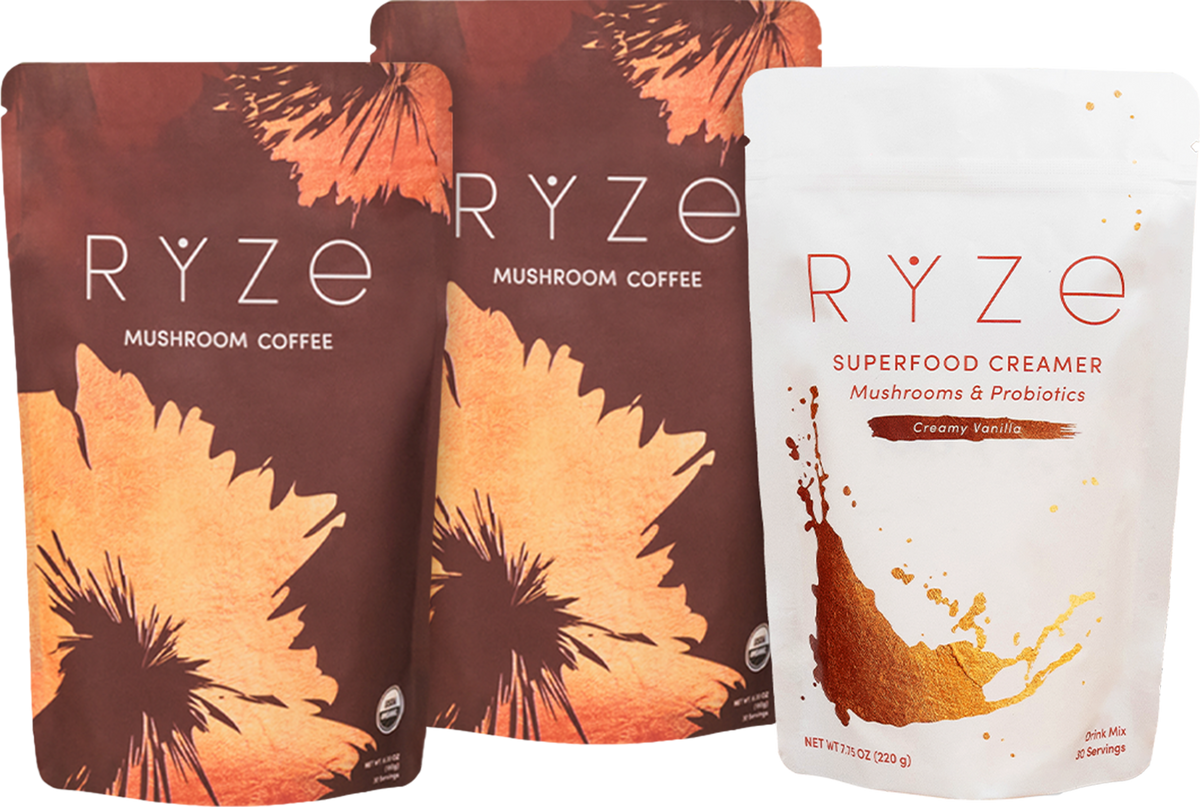 RYZE Ritual Set - 3 Month Discount, 90 Day Plan, Mushroom Drink Mix Set