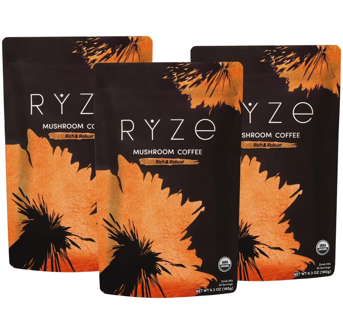 RYZE Mushroom Coffee, Dark Roast, 3 Month Upgrade, Adaptogen Blend