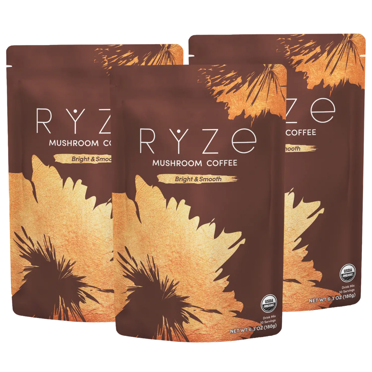 RYZE Mushroom Coffee - 90 Servings, Medium Roast, Adaptogen Blend
