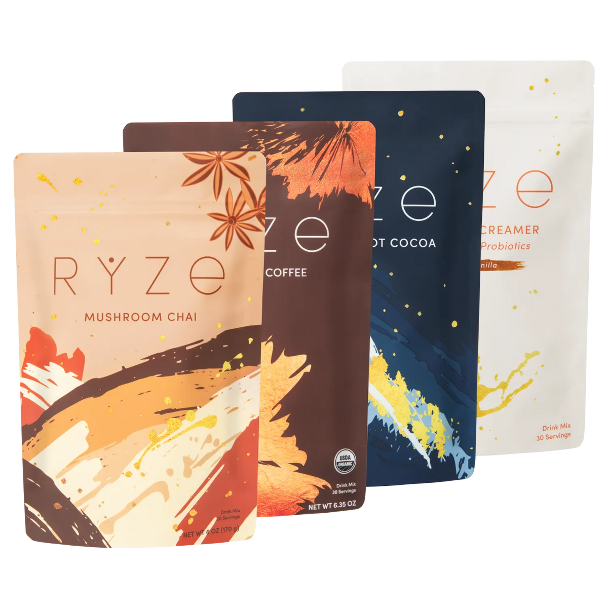 RYZE Ultimate Elevate & Unwind Bundle - Chai & Coffee & Cocoa, Coffee Bundle Set