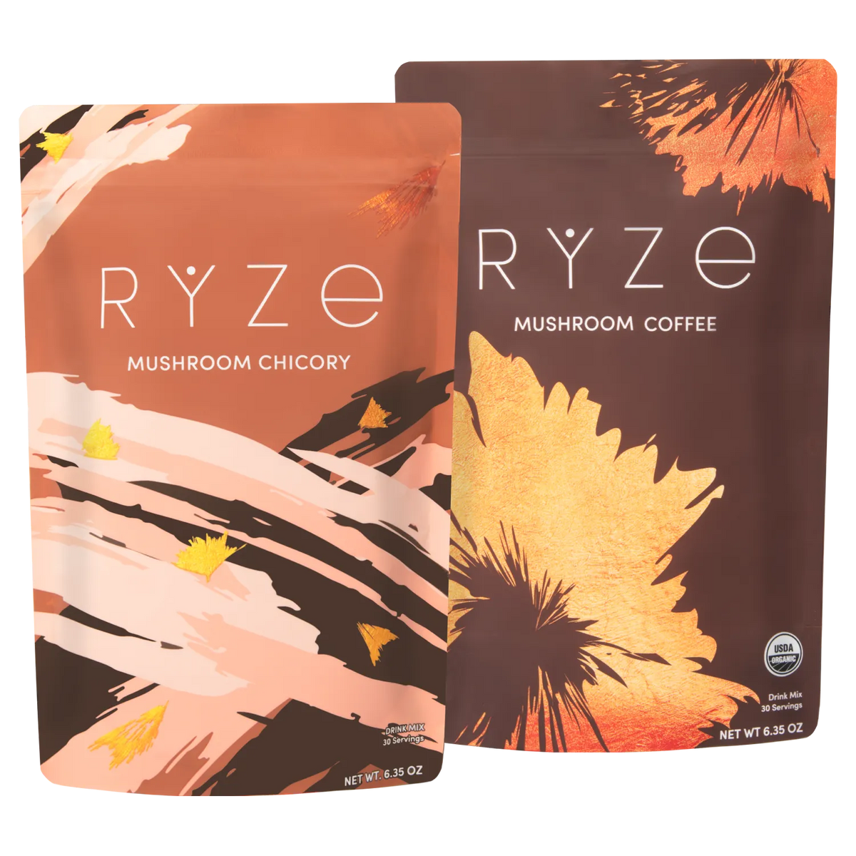 RYZE Lasting Energy Bundle - Chicory & Coffee, Mushroom Drink Mix Set