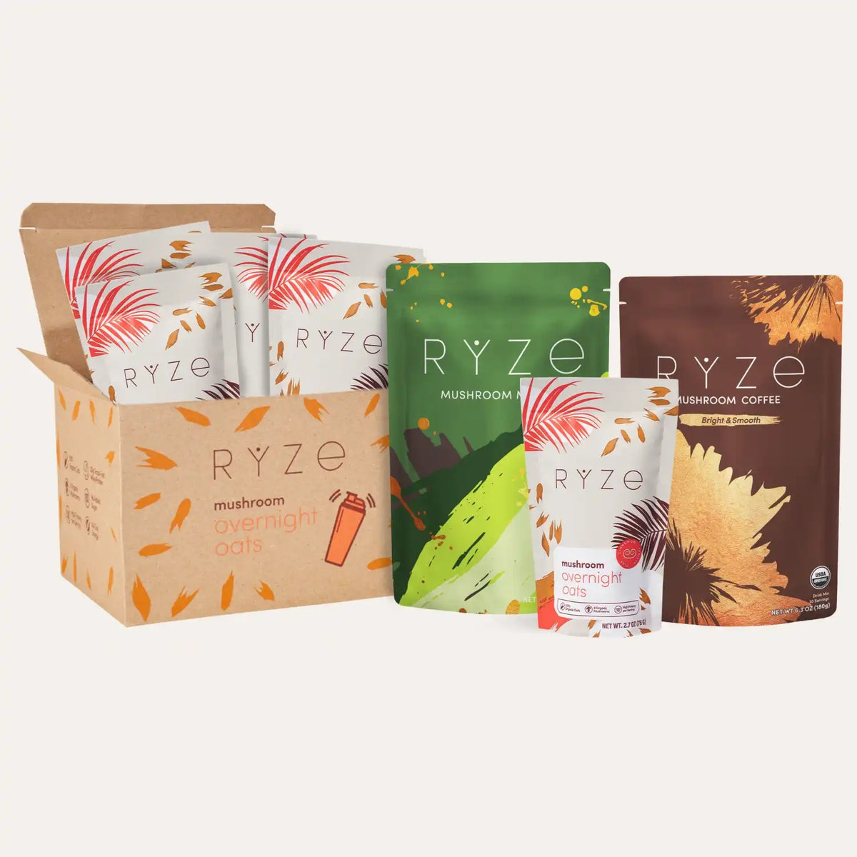 RYZE Ultimate Morning Ritual - Oats & Coffee & Matcha, Breakfast & Drink Mix Set