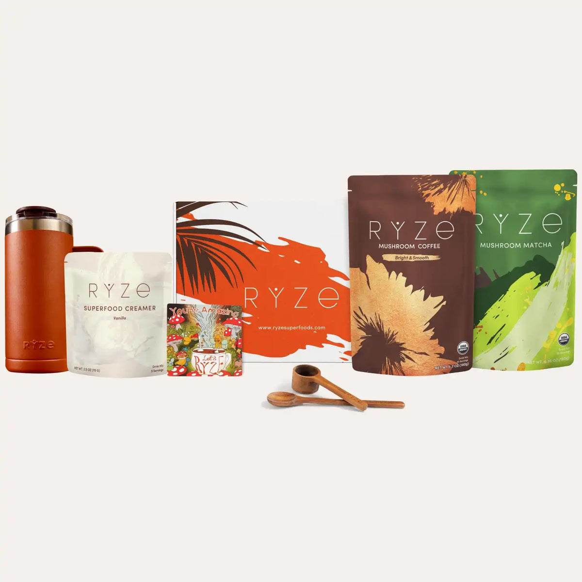 RYZE All Day Energy Bundle - Coffee & Matcha, Mushroom Drink Mix Set