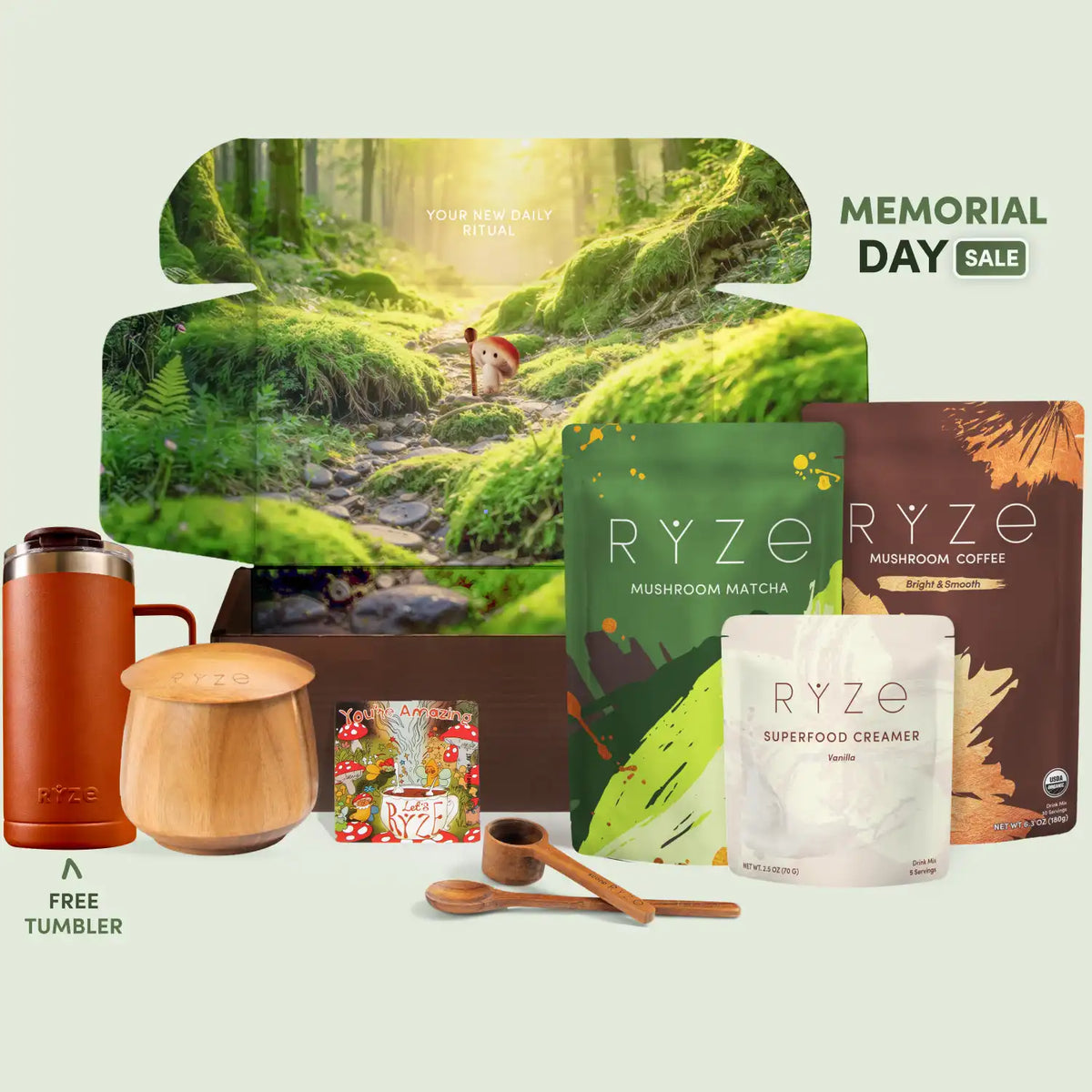 RYZE Ritual Set - Matcha & Coffee, Mushroom Drink Mix Set