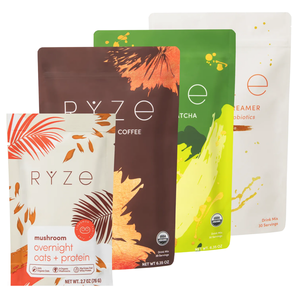RYZE Ultimate Morning Ritual - Oats & Coffee & Matcha, Breakfast & Drink Mix Set