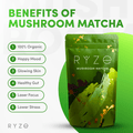 RYZE Organic Mushroom Matcha Starter Kit - 60 Servings, Mushroom Drink Mix Set